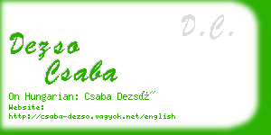 dezso csaba business card